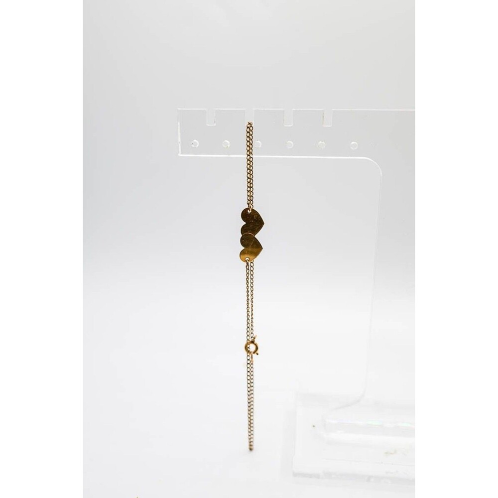 Bracelet Gold 1/20 12k Gold Filled Double Heart R.J.C. Co Chain 9"